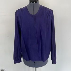 Vintage Mario Valentino Violate Blue Leather Jacket